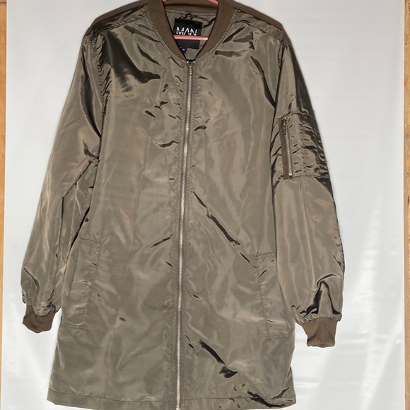 Boohoo grandpa Man Dadcare Normal Zipper Up Wind Breaker Jacket y2k coat - Picture 2 of 16